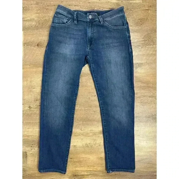 34 Heritage Courage Medium Blue Wash Jeans Mid-Rise Straight Men's 33/34 Stretch
